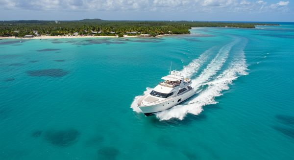 Boat owner confidently docking with bow thruster